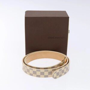 LOUIS VUITTON Damier Azur Ceinture Mini Belt 34.3"" M9782 LV Auth